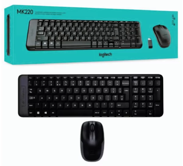 COMBO MOUSE + TECLADO LOGITECH MK220 Alambrico Negro